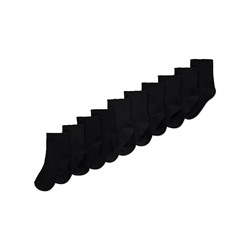 Black Cotton Rich Ankle Socks 10 Pack