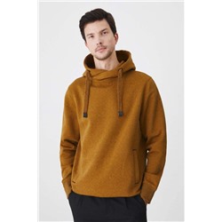 Bluza męska z kapturem wzorzysta  kolor żółty