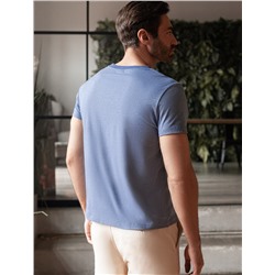 Футболка slim fit из премиального хлопка с эффектом меланж