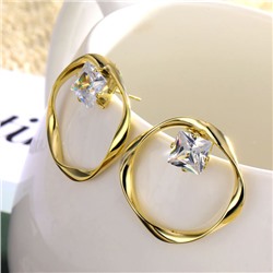 1G0039 Серьги со стразами, 29х30х10мм