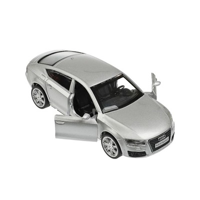 Машина металл AUDI a7 11 см, двери, инерция, серебристый 350617