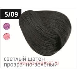 OLLIN PERFORMANCE  5/09 светлый шатен прозрачно-зеленый 60мл Перманентная крем-краска для волос