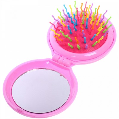 Расческа массажная складная "ФЭНТАЗИ", микс 4 дизайна, 6,5*2см (PVC коробка)