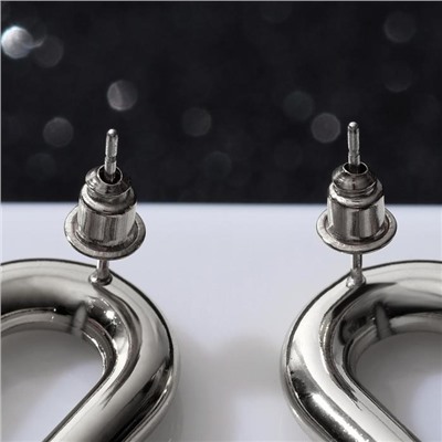 Серьги металл «Цепь» диск, 3 звена, цвет серебристо-чёрный