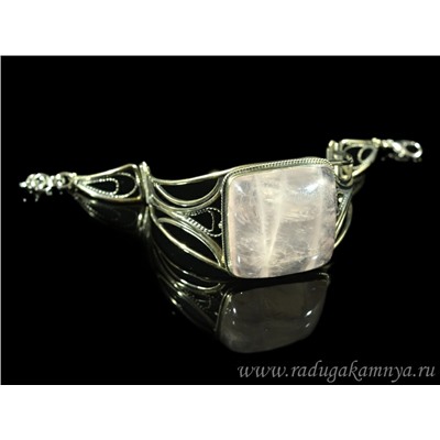 Браслет розовый кварц, 17,5см.