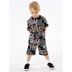 Детская пижама с шортами "Сорванец" / Город на черном