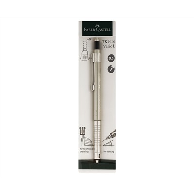 Карандаш механический Faber-Castell "TK-Fine Vario L" 0,5мм, HB, с ластиком, шампань