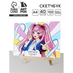 Скетчбук А4, 40 л. 100 г/м «Аниме»