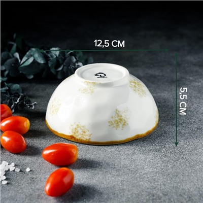 Салатник Доляна Organic Gold, 320 мл, d=12.5 см, фарфор, белый