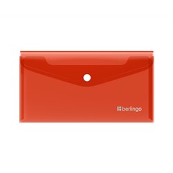 Папка-конверт на кнопке Berlingo "No Secret", С6, 200мкм, красная