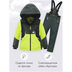 Горнолыжный костюм зимний для мальчика цвета хаки 9423Kh