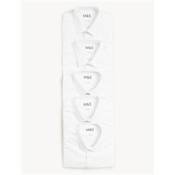 Boys' 5pk Regular Fit Easy to Iron School Shirts (2-18 Yrs)