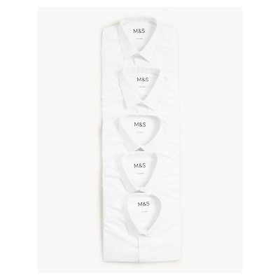 Boys' 5pk Regular Fit Easy to Iron School Shirts (2-18 Yrs)
