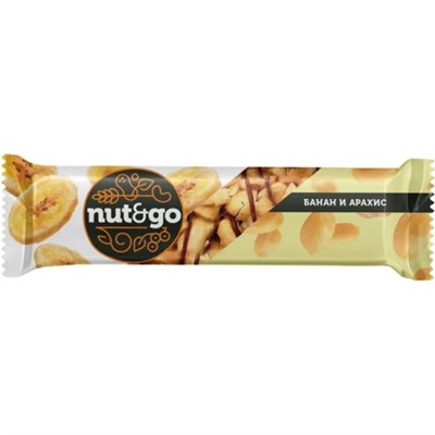 Батончик Nut&Go Банан и арахис 42 г (упаковка 18 шт) /КДВ