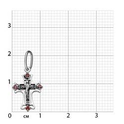 Крест с фианитом выборочно черненный серебро 925*
