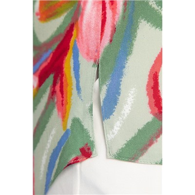 Блуза Маргоша (зелено-розовая) Б13153-16М