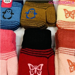 Детские варежки теплые с начесом длина 13 см Арт 1 тип 2