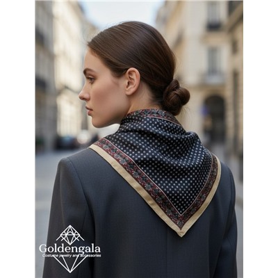 Косынка шелковая с принтом Арт 25183/005