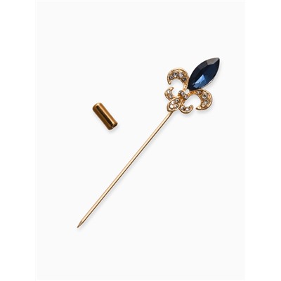 Булавка «Лилия королевская» 7.6 см, цвет бело-синий в матовом золоте