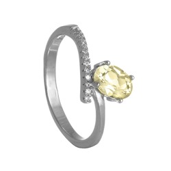 Кольцо с цитрином и фианитами ТФКН.793ЦТ1.80
