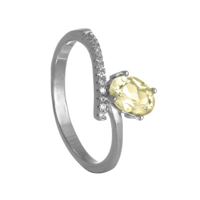 Кольцо с цитрином и фианитами ТФКН.793ЦТ1.80