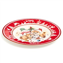 ТАРЕЛКА ЗАКУСОЧНАЯ LEFARD "ЕЛКА" 19 СМ КРАСНАЯ (КОР=18ШТ.)