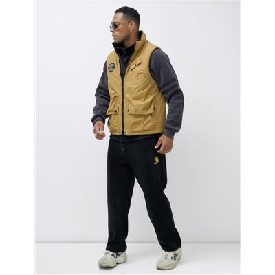 Жилет мужской утепленный спортивный горчичного цвета 15323G