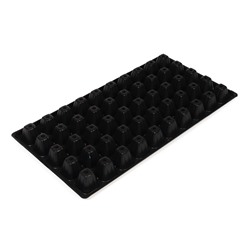 Кассета для рассады, 50 ячеек по 75 мл, пластик, чёрная, 56×29.5×4 см, Greengo