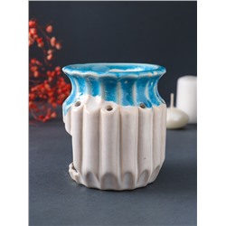 Аромалампа для эфирных масел «Греческая амфора», керамика, синий, 9×9×9.5 см