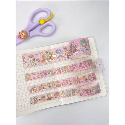 Набор декоративного скотча 4 шт. "Cute ballon" pink, шоу-бокс 12 шт.