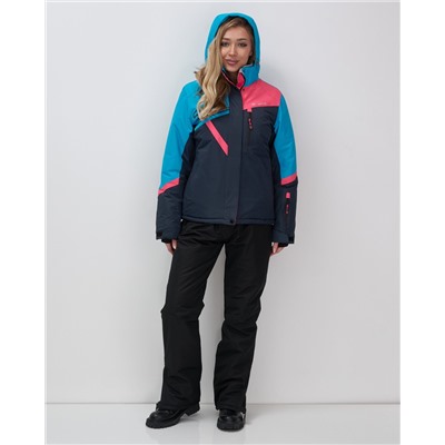 Горнолыжный костюм женский зимний синего цвета 02392S