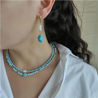 Серьги из турквинита и перламутра