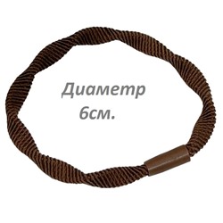 Резинка для волос эластичная (жгут волна) цвет коричневый Арт 65
