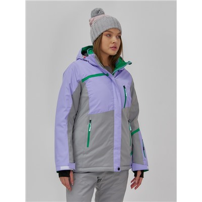 Гоннолыжная куртка женская зимняя сиреневого цвета 709Sn