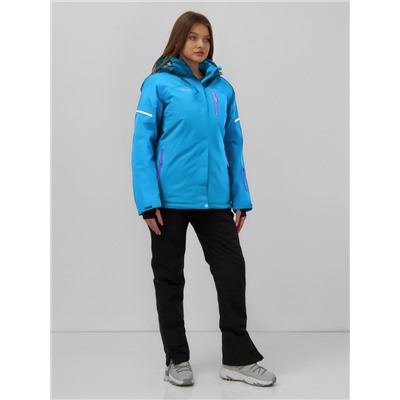 Горнолыжная куртка женская зимняя голубого цвета 01_1Gl