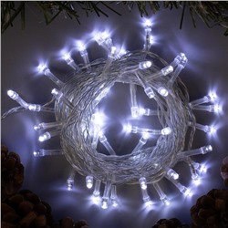 Гирлянда «Нить» 5 м, IP20, прозрачная нить, 50 LED, 8 режимов, 220 В, свечение белое