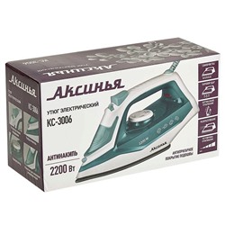 Утюг электрический 2200 Вт АКСИНЬЯ КС-3006 белый с серо-зеленым