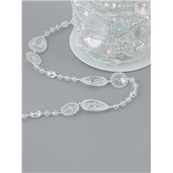 Бусы на нитях, с голографией, 15 мм, 9±1 м, прозрачные