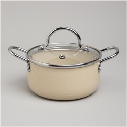 КАСТРЮЛЯ AGNESS С АНТИП. ПОКР.  И СТЕКЛ. КРЫШКОЙ 950 МЛ, 14*7 СМ