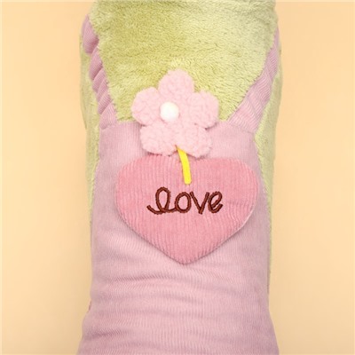 Комбинезон "Love", размер 2XL (ДС 45 см, ОГ 55 см, ОШ 45 см), зелёный/розовый