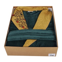 Халат Велюровый Женский (L) Pietra Yeşil Bayan Bornoz Large - EcoCotton