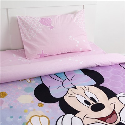 Постельное бельё 1.5 сп Minnie Mermaid, 143×215 см, 150×214 см, 50×70 см-1 шт., хлопок 100%, поплин