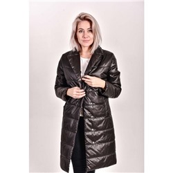 Пальто демисезонное с отложным воротником, цвет-черный