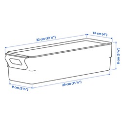 KLIPPKAKTUS Aufbewahrungsbox für Kühlschrank, transparent, 32x10x8 cm