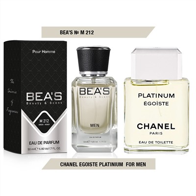 Beas M212 C Egoiste Platinum Men edp 50 ml, Парфюм мужской Beas M212 создан по мотивам аромата C Egoiste Platinum