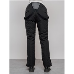 Полукомбинезон утепленный женский зимний горнолыжный черного цвета 526Ch