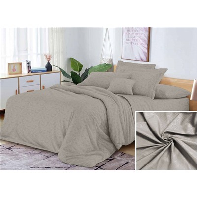 “Акция Простыня на резинке Жаккард “Пепельный Беж” Микрофибра