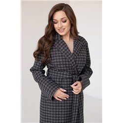 Пальто женское демисезонное 22555 (черно-серый)