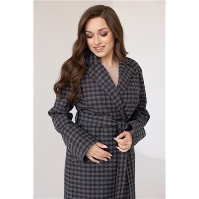 Пальто женское демисезонное 22555 (черно-серый)