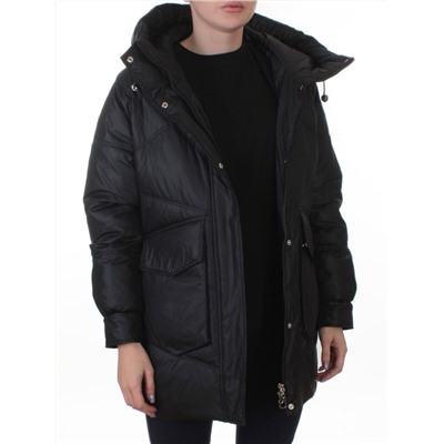 EB2819 BLACK Куртка зимняя женская (200 гр. холлофайбер)